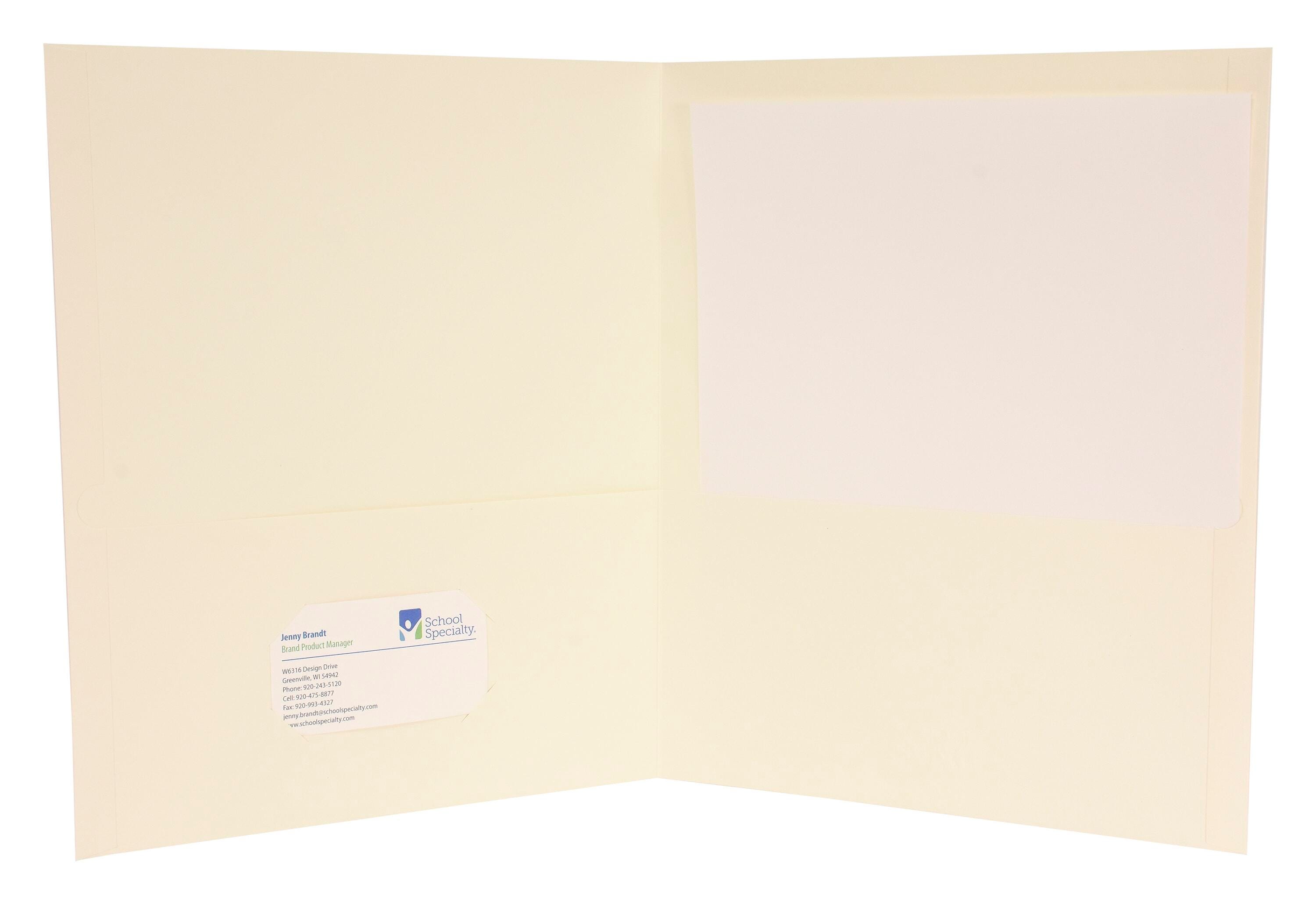 School Smart 2-Pocket Folders with No Brads, White, Pack of 25 084896
