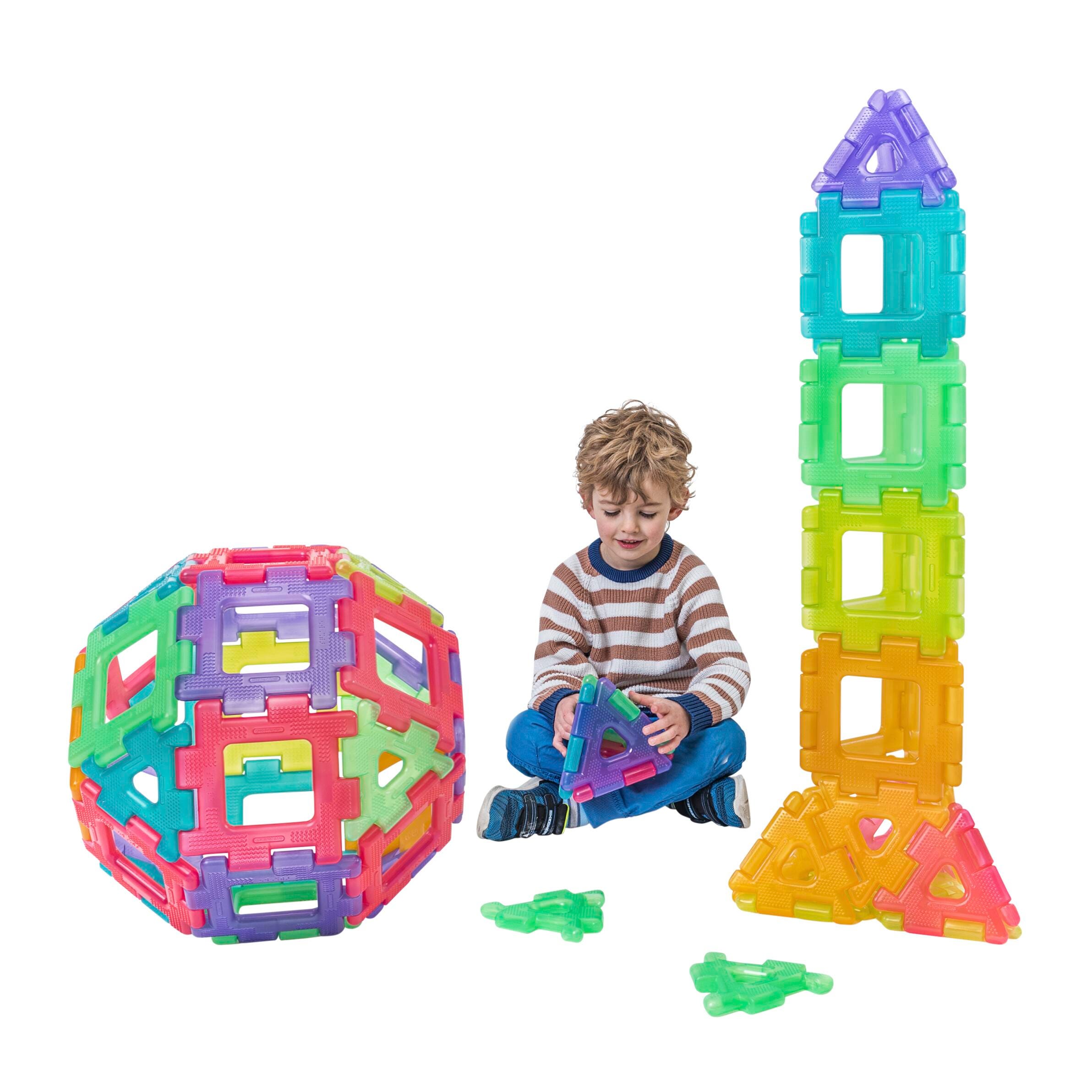Translucent Giant Polydron Set, 60 Pieces 2133249