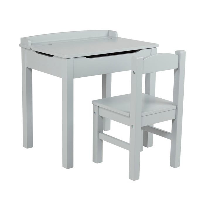 Melissa & Doug Wooden Lift-top Desk and Chair Set, 23-1/2 x 16 x 23 Inches, Gray