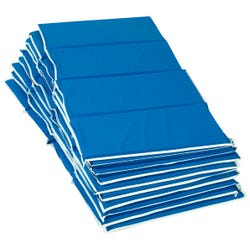 Children's Factory 4-Section Rest Mat, 1 Inch, Blue, Pack of 10, Item Number 1427910