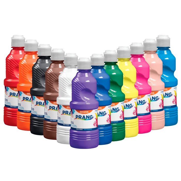 Prang Ready-to-Use Tempera Paint Set, Assorted Colors, Pint Set of 12
