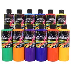 Chromacryl Acrylic Essentials, Pints, Assorted Colors, Set of 12