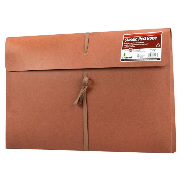 Star Products Cloth Tie Tape Art Portfolio, 18 x 12 x 2 Inches, Red