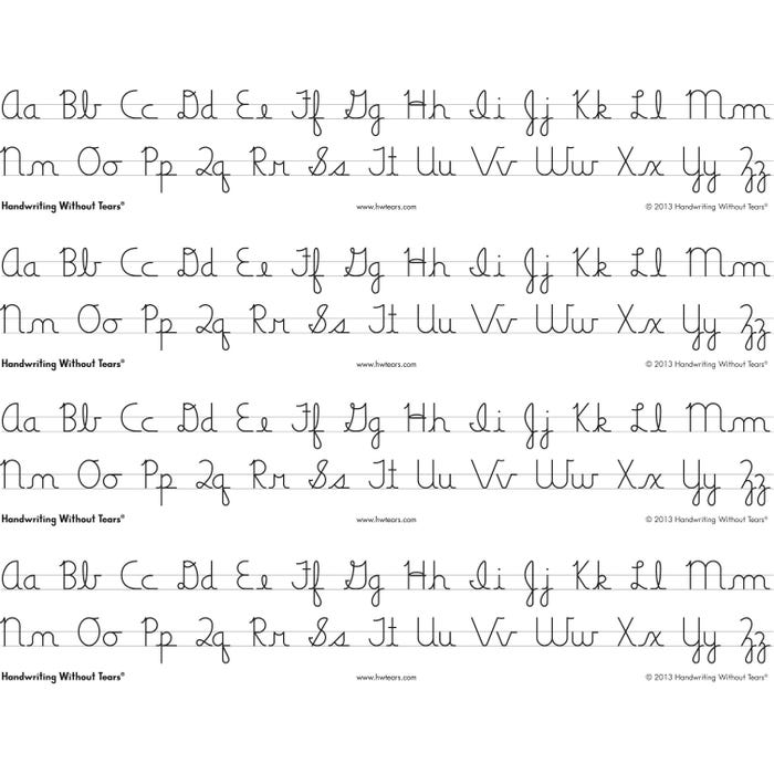 Handwriting Without Tears Cursive Alphabet Desk Strips, 4 Strips per Sheet handwriting-without-tears-cursive-alphabet-desk-strips-4-strips-per-sheet