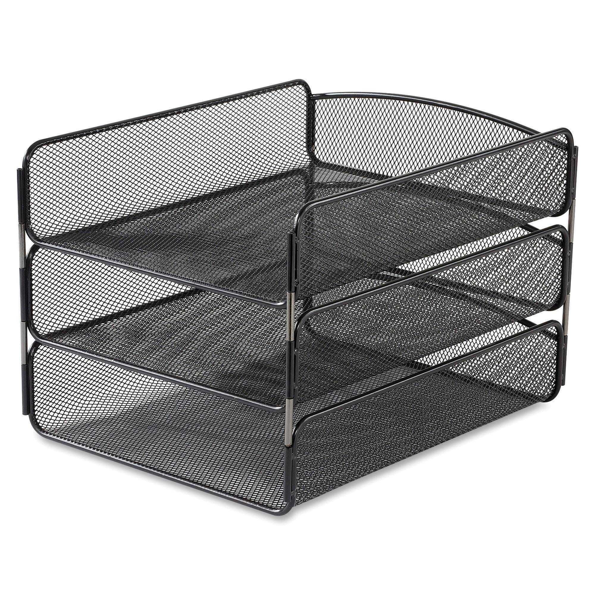 Safco Onyx Triple Letter Tray, 9-1/4 x 11-3/4 x 8 Inches, Black, Item Number 1446368