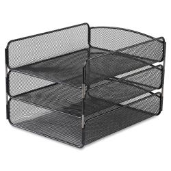 Safco Onyx Triple Letter Tray, 9-1/4 x 11-3/4 x 8 Inches, Black, Item Number 1446368