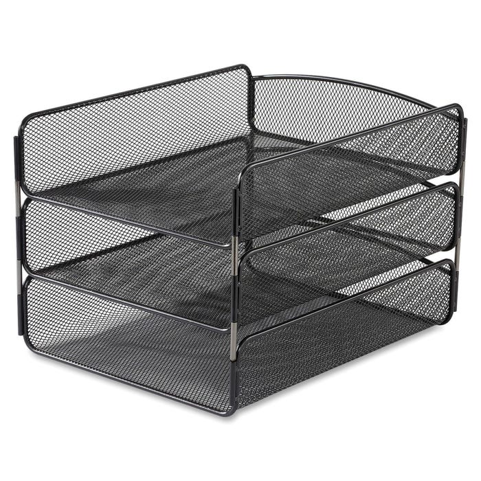 Safco Onyx Triple Letter Tray, 9-1/4 x 11-3/4 x 8 Inches, Black
