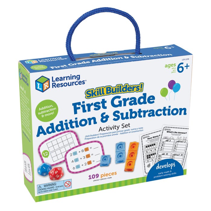 Learning Resources Skill Builders Addition and Subtraction Activity Set, Grade 1