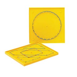 Achieve It! Double Sided Geoboard with Rubber Bands, 5 x 5 Inches, Set of 5, Item Number 2105047