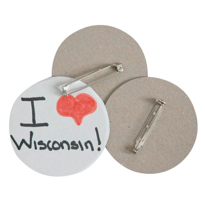Cover-It Chipboard Craft Button with Pin Back, 2-1/4 Inches, Pack of 48
