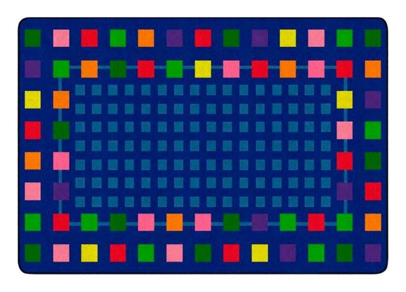 Flagship Carpets Rebordered Squares Carpet, Rectangle 4000155