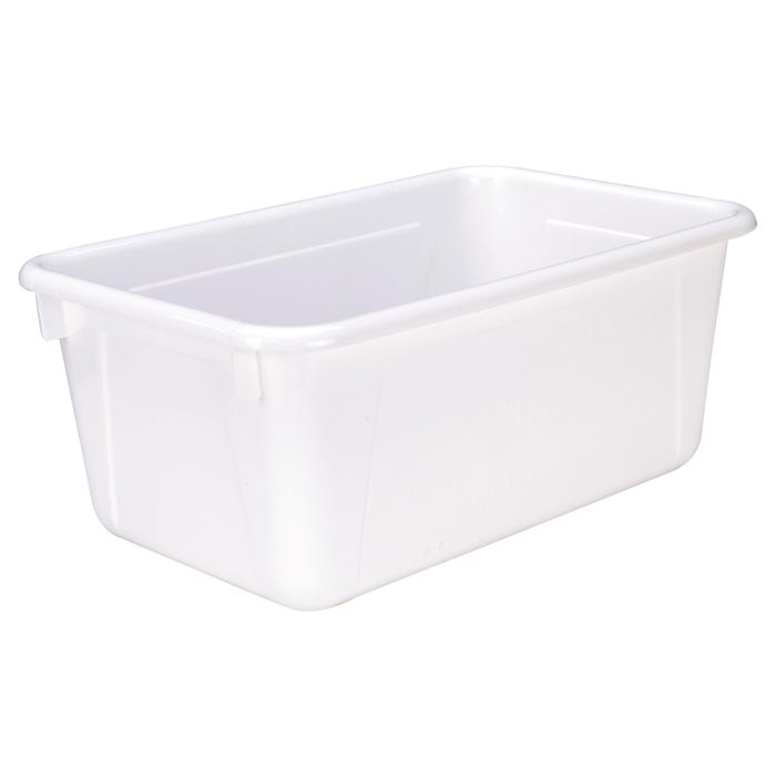 School Smart Storage Bin, 7-7/8 x 12-1/4 x 5-3/8 Inches, White