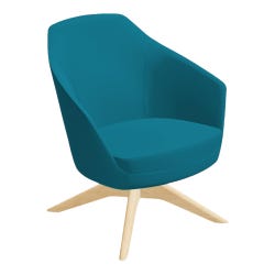Global Drift Low Back Lounge, Wood Swivel Base