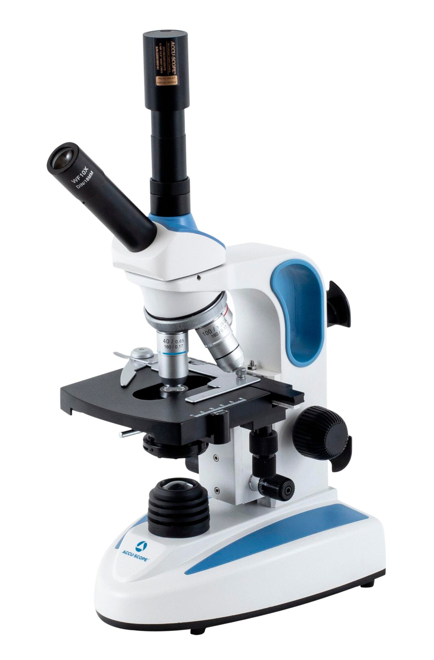Dual-Viewing Vertical Teaching Head Microscope with Mechanical Stage & 100x - LED 2123466