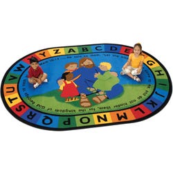 Carpets for Kids KID$Value PLUS Jesus Loves The Little Children Rug, 6 x 9 Feet, Oval, Multicolored, Item Number 1128614