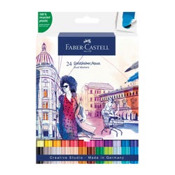 Faber-Castell Aqua Markers, Dual Ended, Assorted Colors, Set of 24, Item Number 2102486