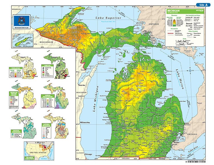 Image for Michigan Desk Maps, Pack of 30 from School Specialty