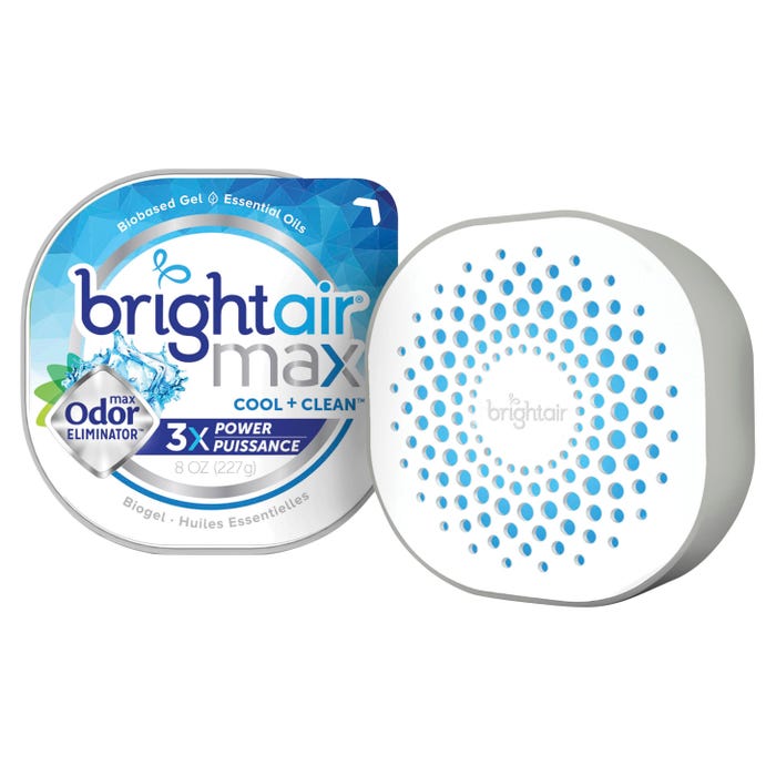 Bright Air Max Scented Gel Odor Eliminator, 8 Ounce, Cool & Clean Scent