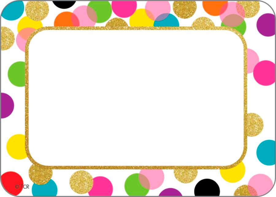 Teacher Created Resources Confetti Name Tags/Labels, 3-1/2 x 2-1/2 Inches, Set of 36 2005600