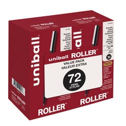 Image for uniball Roller Ball Stick Pens, 0.5 mm Micro Tip, Black, Pack of 72 from School Specialty