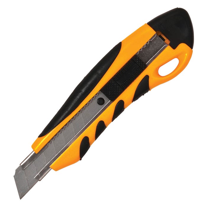 Sparco Heavy Duty Utility Knife, Stainless Steel Blade, Anti-Slip Rubber Grip PVC Handle, Yellow/Black