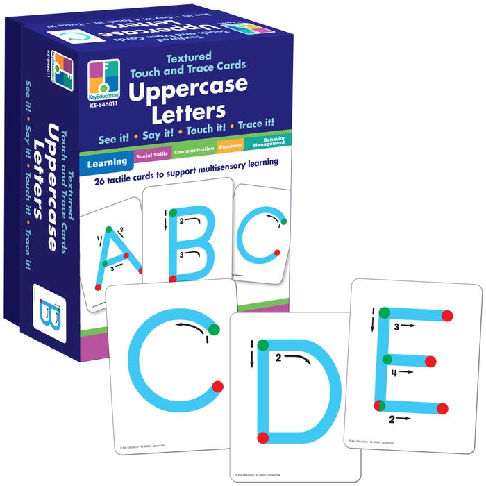 Carson Dellosa Textured Touch and Trace Cards, Uppercase