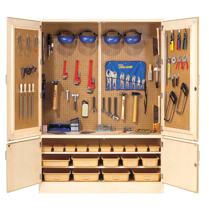 Diversified Spaces Pegboard Woodworking Tool Cabinet, 48 x 22 x 84 Inches