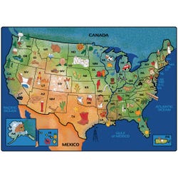 Carpets for Kids USA Learn and Play Rug, 6 x 9 Feet, Rectangle, Multicolored, Item Number 1365788