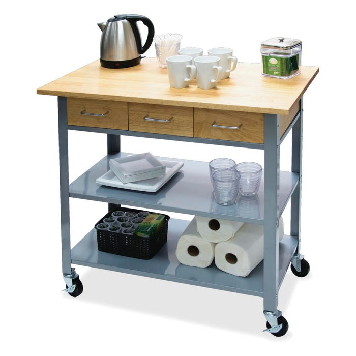 Vertiflex Countertop Serving Cart, 19 x 34-1/2 x 35-1/2 Inches, Natural Wood/Gray