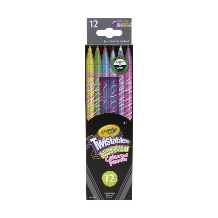 Crayola Twistables Bold & Bright Colored Pencils, Assorted Colors, Set of 12