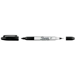 Sharpie Twin Tip Permanent Markers, Fine and Ultra Fine Point, Black, Pack of 12 246139
