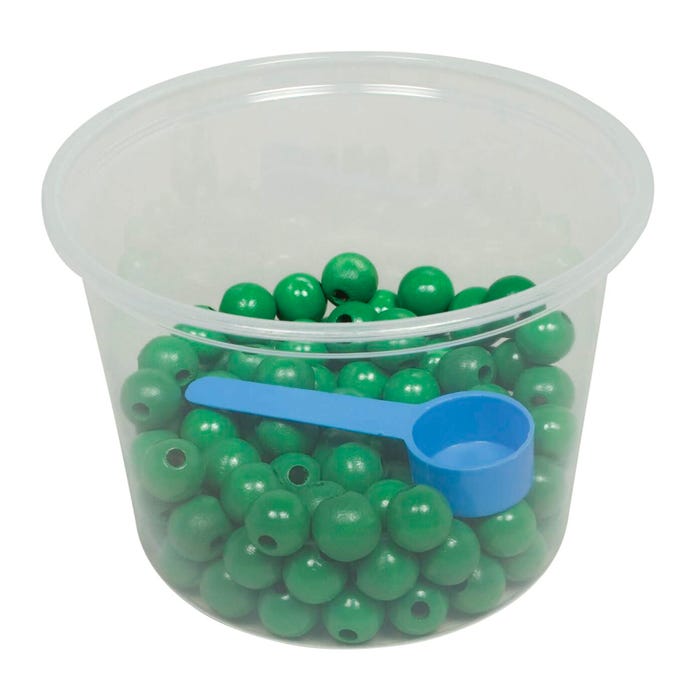 Delta Education Plastic Beads, 1/2 Inch, Green, Pack of 100