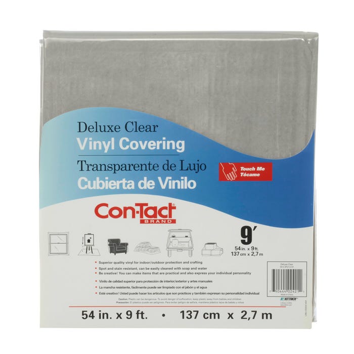 Con-Tact Deluxe Vinyl Mat, 54 Inches x 9 Feet, Clear