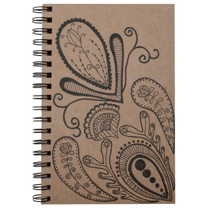 Ucreate Create-Your-Own Sketch Diary, 9 x 6 Inches, Kraft Cover, 50 Sheets