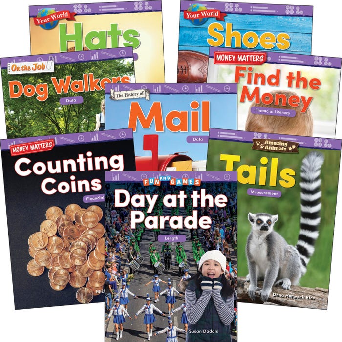 Teacher Created Materials Measurement and Data, Grades K to 1, Set of 8
