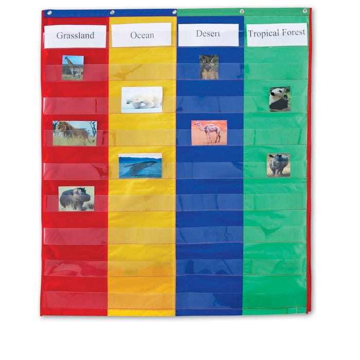 Learning Resources 2 and 4 Column Double-Sided Pocket Chart, 30 x 38 Inches
