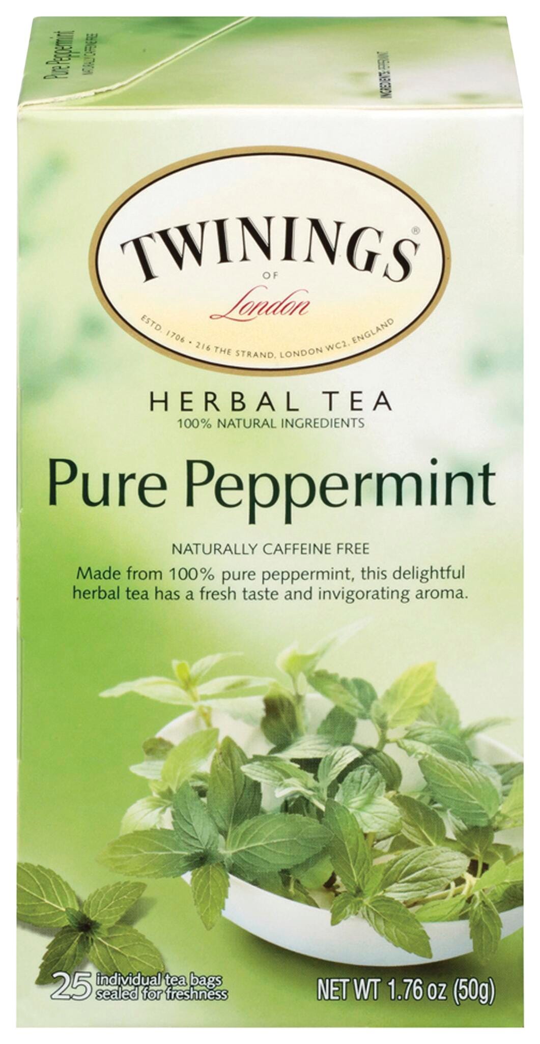 Twinings Pure Peppermint Herbal Tea K-Cups, Pack of 25, Item Number 2026069