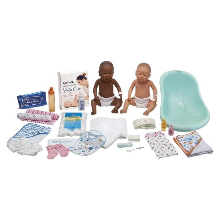 Nasco Baby Care Kit with White & Black Female Babies