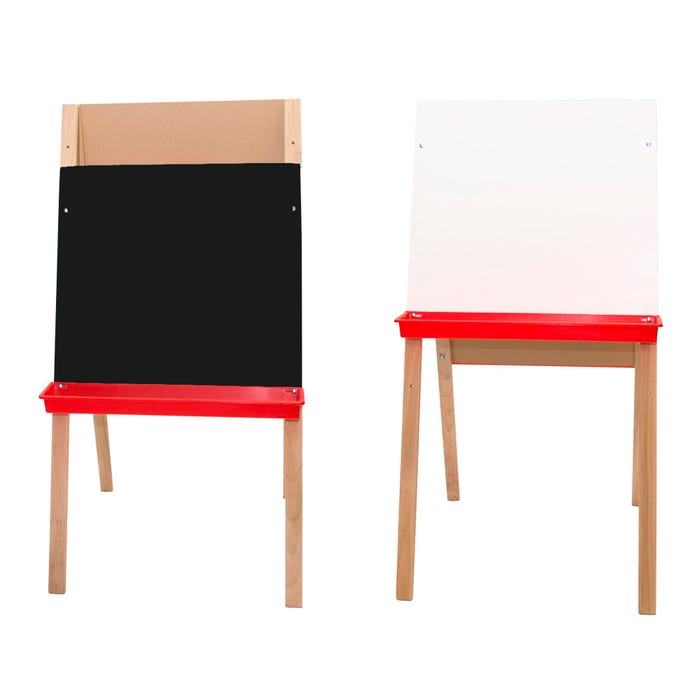 Crestline Adjustable Double Easel, Black Chalk/White Markerboard, 24 x 24 x 48 Inches