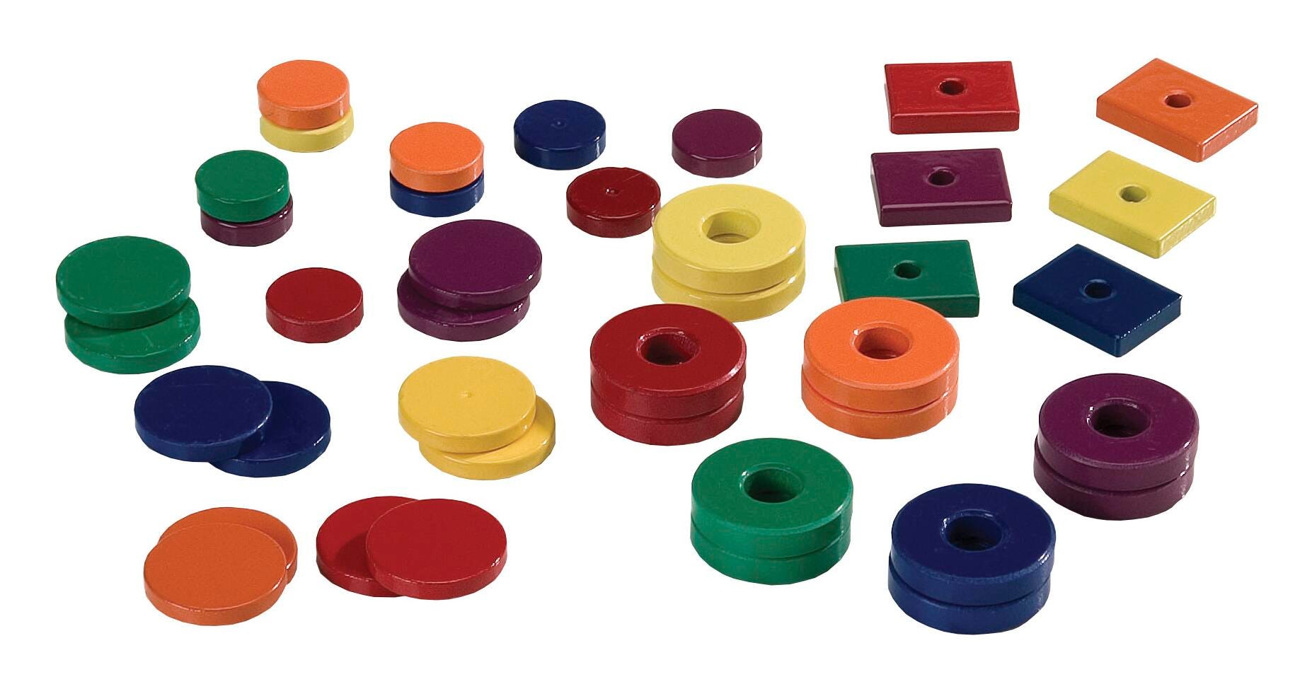 Dowling Magnet Assortment - Assorted Sizes and Shapes - Set of 40 - Assorted Colors, Item Number 082343