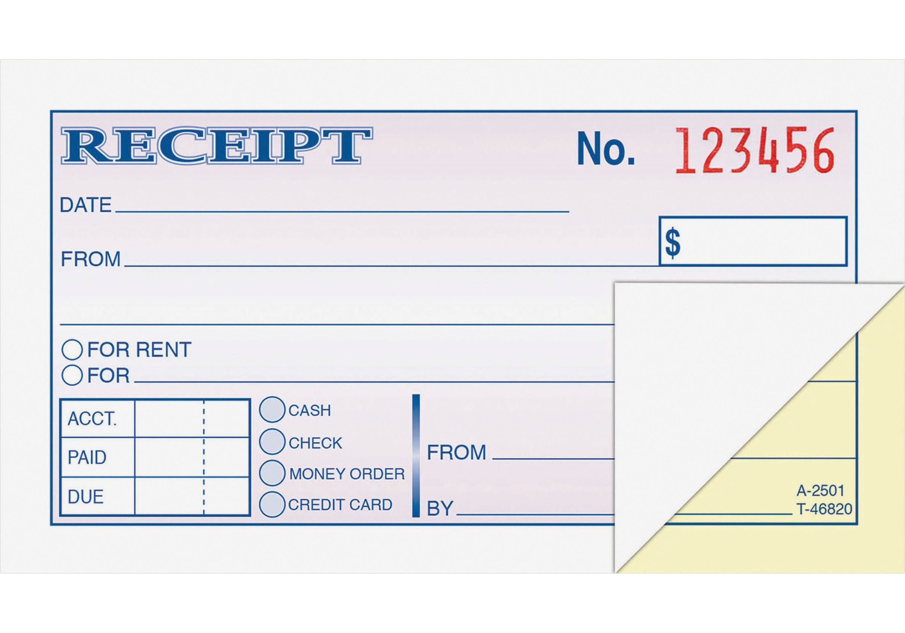 Receipts and Invoices and Statement Forms, Item Number 1104938