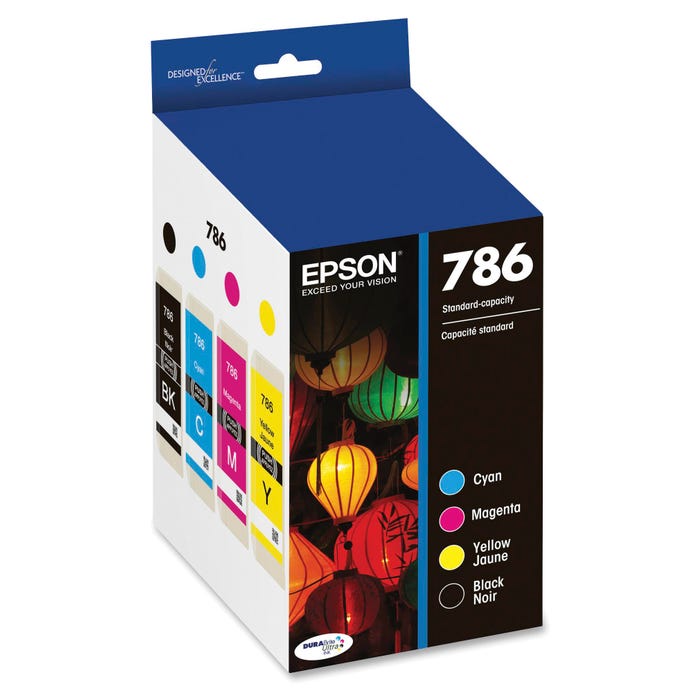Epson Ink Toner Cartridge, T786120BCS, Multi-Color, Pack of 4
