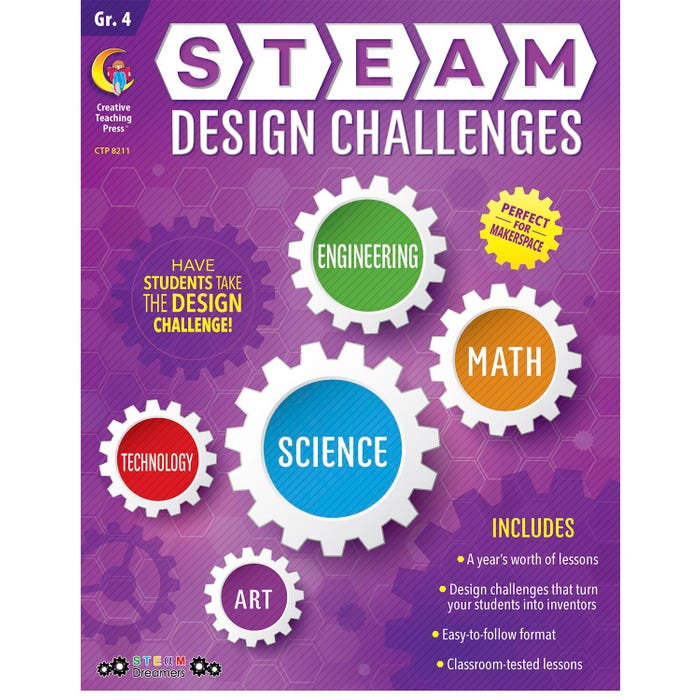 Creative Teaching Press STEAM Design Challenges Resource Book - Grade 4