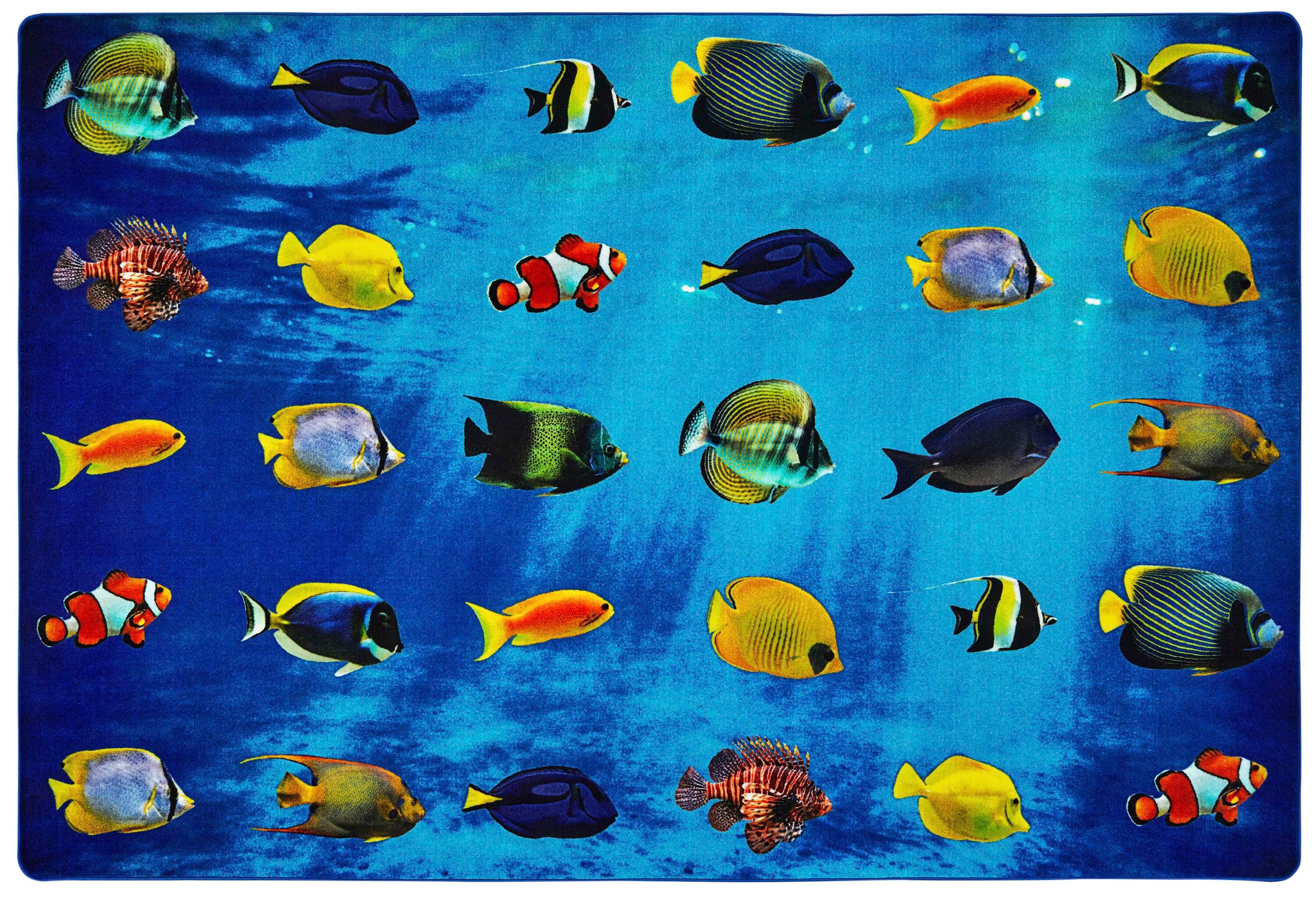 Carpets for Kids Pixel Perfect Friendly Fish Seating Carpet, Rectangle 4002234