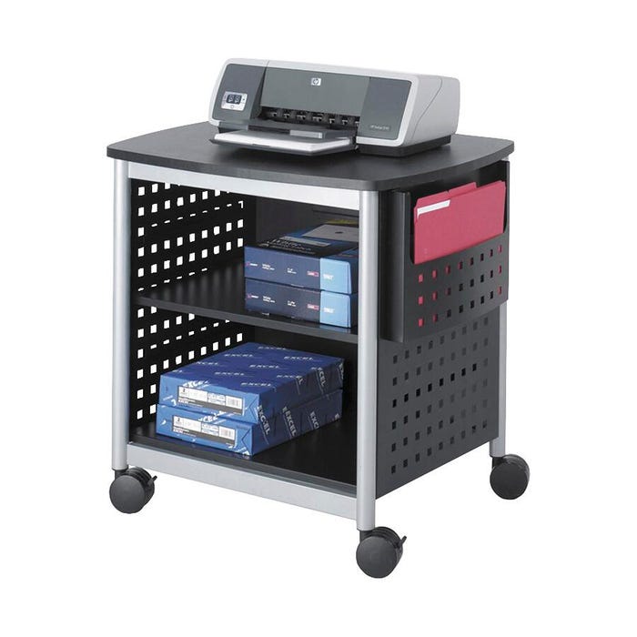 Safco Adjustable Printer Stand, 26-1/2 x 20-1/2 x 26-1/2 Inches, Black/Silver