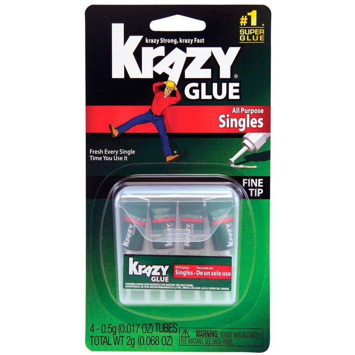Krazy Glue All-Purpose Singles, .017 Ounces, Pack of 4