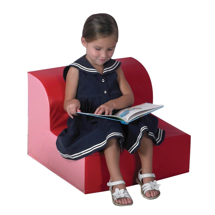 Children's Factory Library Chair, 7-Inch Seat Height, Red