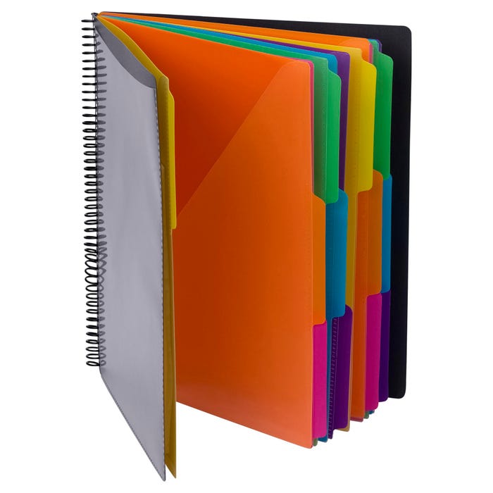 Smead Poly Project Organizer, Letter Size, 24 Pocket, Black/Multi-Color