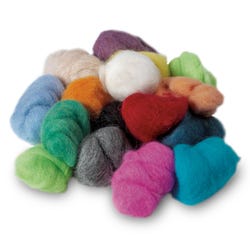 Maori Wool Felting Fibers, 2 Ounces, Assorted Colors, 6 Pouches