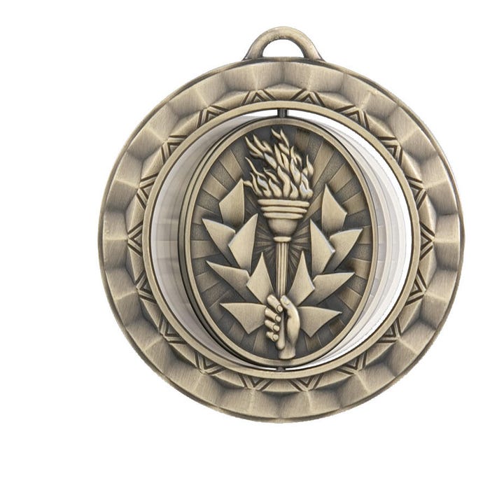 PDU CAT Victory Die Struck Spinner Medal, 2 Inches, Metal, Gold